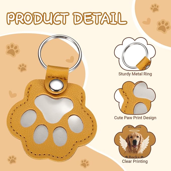 Custom Leather Pet Fur Keychain – Personalized Memorial Keepsake Keyring - Image 4