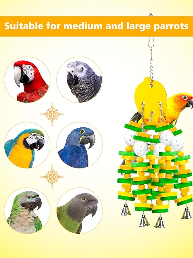 MEWTOGO Parrot Toys, Safe Healthy Parrots Cage Chewing Toy - Image 4