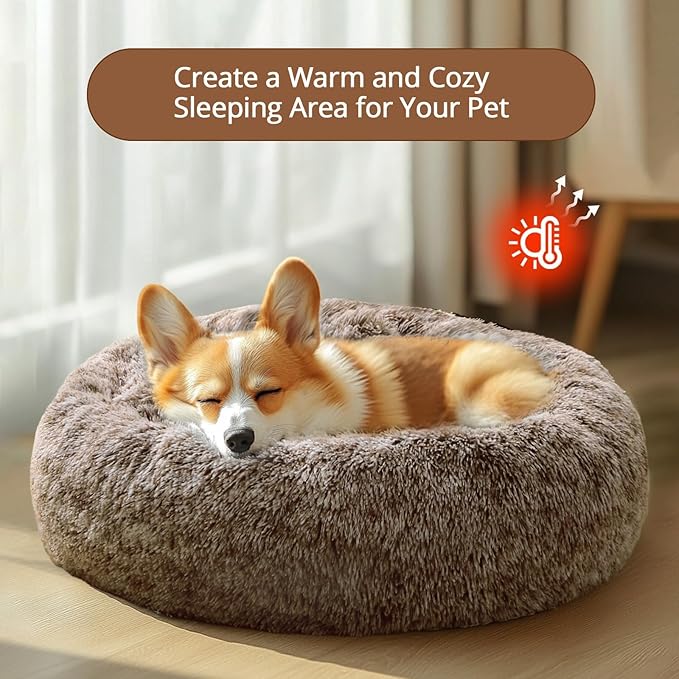 JOLLYVOGUE Calming Dog Bed Medium Size Dog, Anti-Anxiety Donut Medium Pet Bed - Image 4