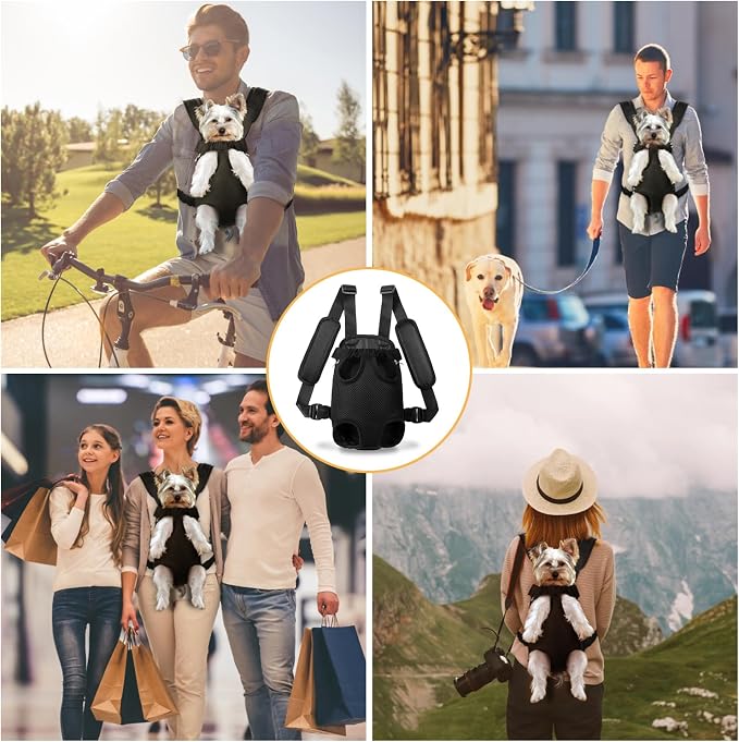 YUDODO 2-Pack Pet Dog Carrier Backpack Adjustable Dog Front Carrier, Legs Out - Image 5