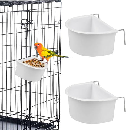 Bird Feeder, Bird Water Cage Accessories, Hanging Bird Food Bowl Cups by Symphonyw