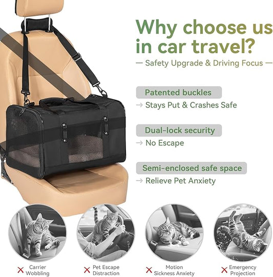 Petsfit 19x12x12 Pet Carrier for Large Cats, Soft-Sided Small Dog Travel Carrier - Image 2