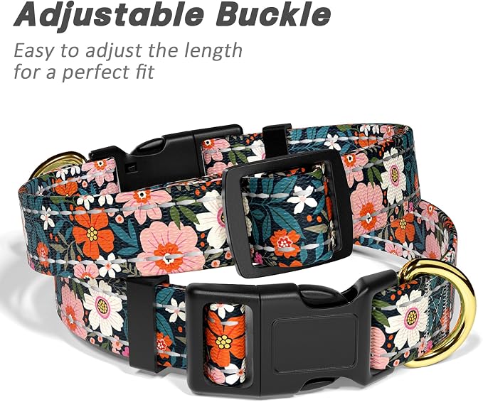 Reflective Dog Collar for Extra Small Dogs, Cute Flower Theme Adjustable - Image 6