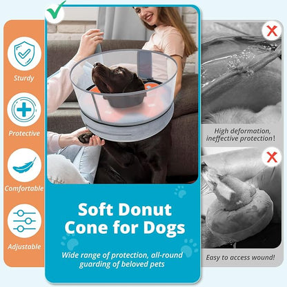 Inflatable Dog Cone with Transparent Shield, Protective Dog Donut Collar After - Image 4