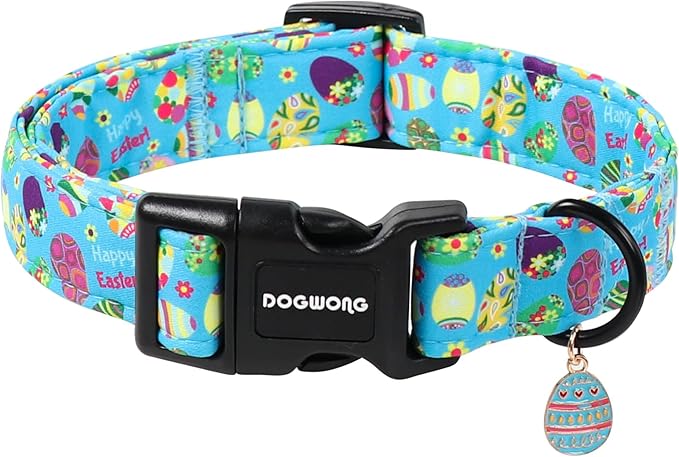 DOGWONG Easter Dog Collar, Cute Easter Egg Pet Collar Durable Holiday Girl Boy by DOGWONG