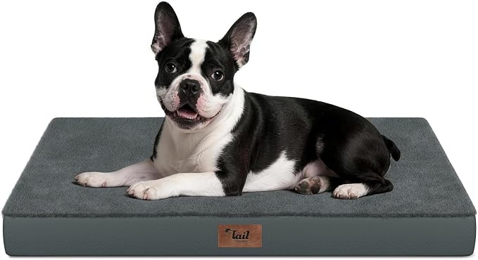 Plush Orthopedic Dog Bed for Medium Dogs & Puppies, Waterproof Dog Beds 29x18 by TailStories