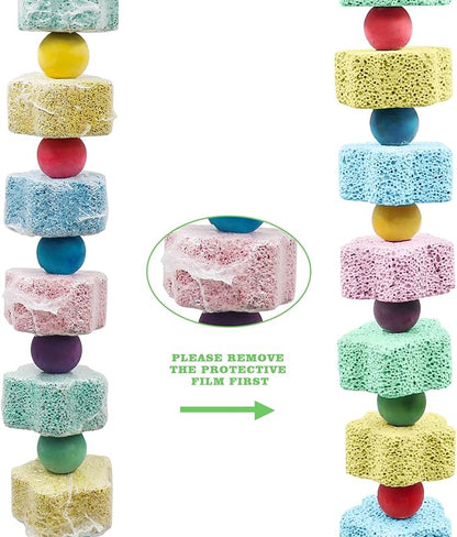 2 Pack Bird Chewing Toy, Colorful Parrot Beak Grinding Calcium Stone - Image 5