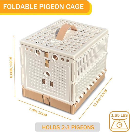 Folding Pigeon Cage Racing Pigeons Travel Cage Pairing Cage Plastic Two Doors - Image 2