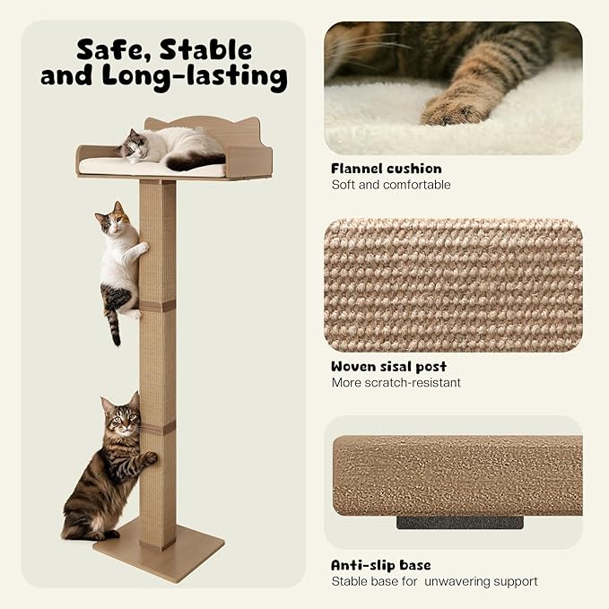 Cat Window Perch with Thick Sisal Scratching Post, Cats Hammock - Image 4