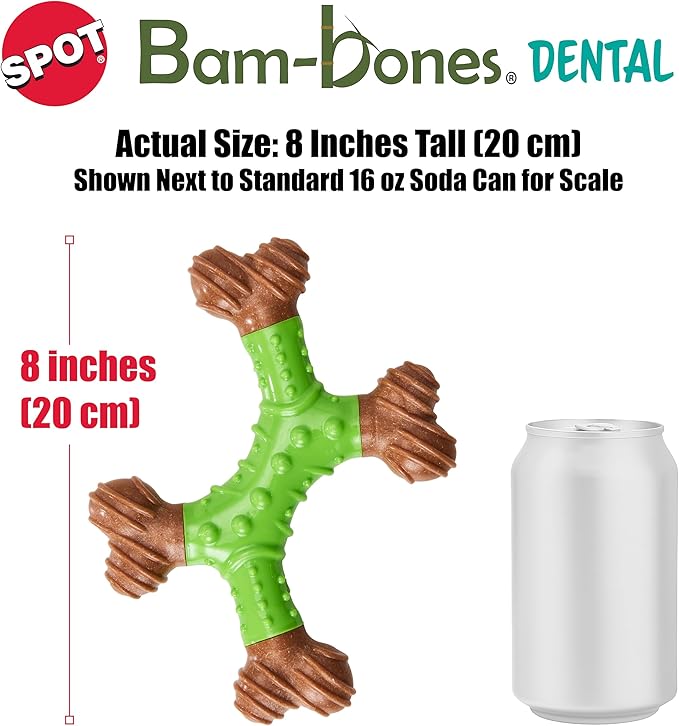 SPOT Bam-Bones Dental X-Bone Dog Chew – Bamboo Fiber - Image 5