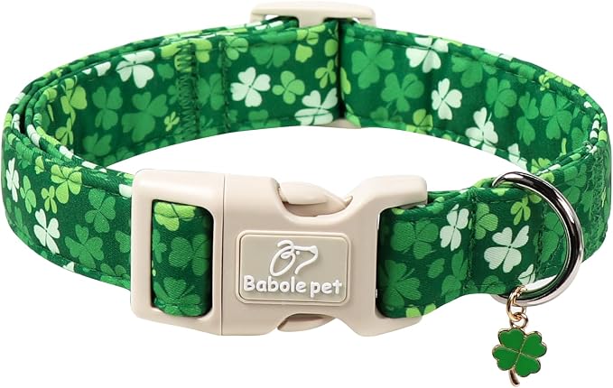 St. Patrick's Day Dog Collar for Large Dogs by Babolepet