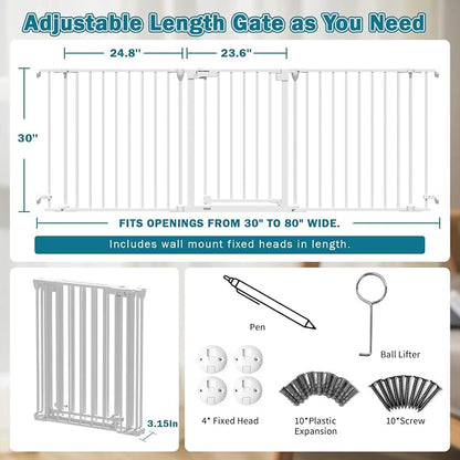 Mumeasy 80" Extra Wide Baby Gate - Image 2