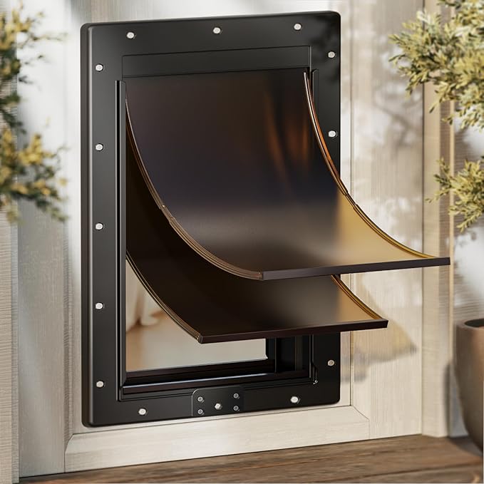 XL Dog Door for Door, Never Rust Plastic Extra Large Doggy Door for Interior by PETCOMING