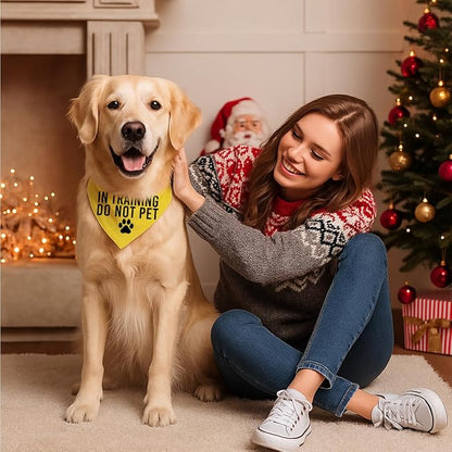 in Training Do Not Pet Dog Yellow Bandana, Training Dogs Scarf, Do Not Pet My - Image 4