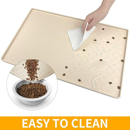 Ptlom Silicone Pet Placemat for Dog and Cat, Waterproof Anti-Slip Pet Feeding - Image 7
