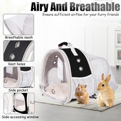 Back Expandable Backpack for Small Animals, Portable Travel Bag Breathable Pet - Image 3