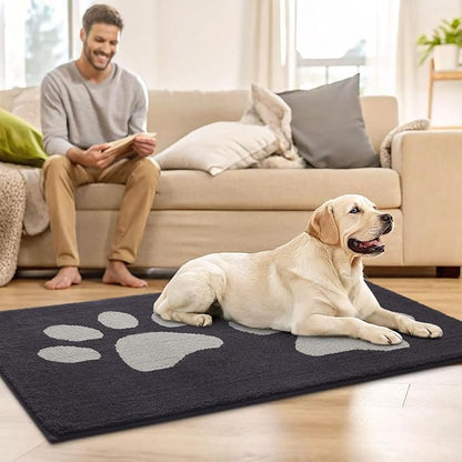 Buganda Dog Door Mat for Muddy Paws, Absorbent Dirt Trapper Washable Indoor - Image 8