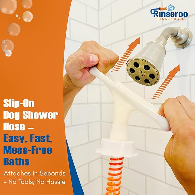 Rinseroo Dog Shower Attachment Hose – Slip-On Pet Sprayer - Image 2