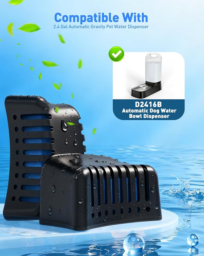 Dog Water Dispenser Filters Replacement, 4 Pack Gravity Pet Water Bowl Filters - Image 2