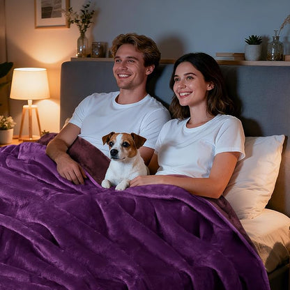 LOOBANI Waterproof Blanket for Bed: Reversible Soft Flannel Twin Bed Blanket - Image 5