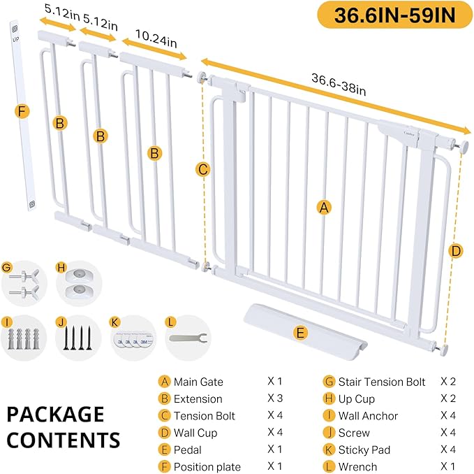 Cumbor 36.6-59" Extra Wide Baby Gate - Image 9
