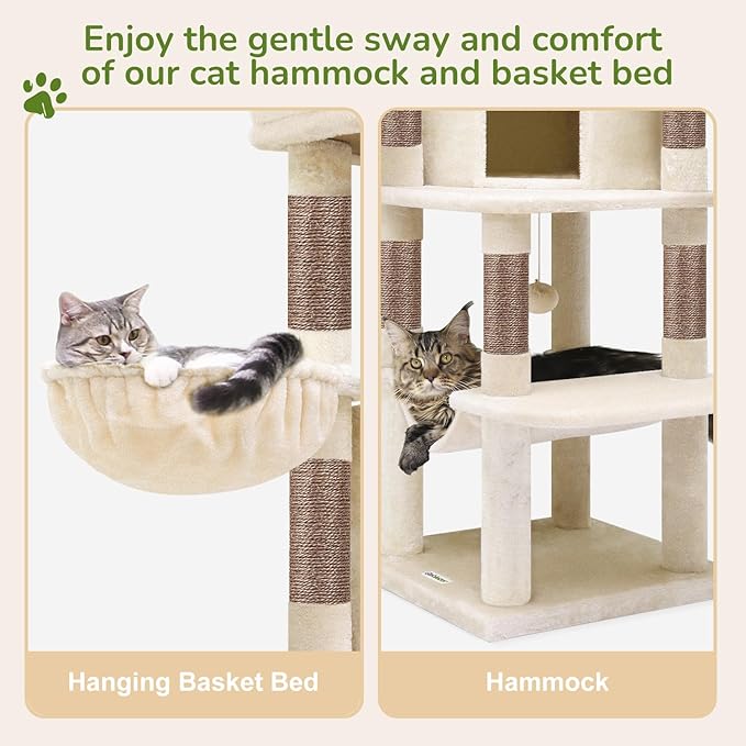 Globlazer Corner Cat Tree, 51in Curved Series Modern Cat Tower - Image 5