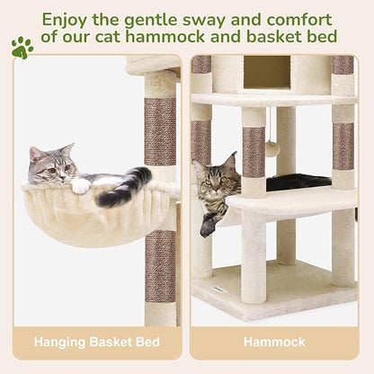 Globlazer Corner Cat Tree, 51in Curved Series Modern Cat Tower - Image 5