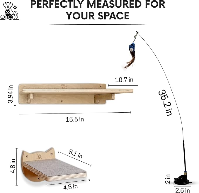 Snuggle & Play Cat Wall Shelves & Climbing System – Modern Furniture Set - Image 8