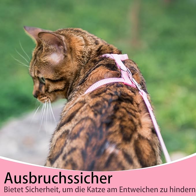 PUPTECK Adjustable Cat Harness and Leash Set Escape Proof Kitten Strap Collar - Image 6