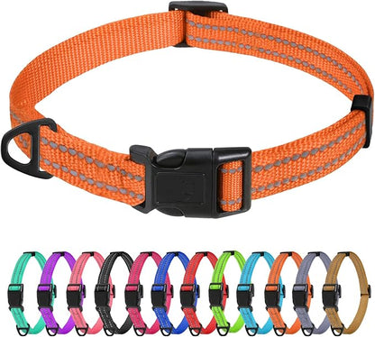 TagME Reflective Nylon Dog Collars, Adjustable Classic Pet Collar by TagME