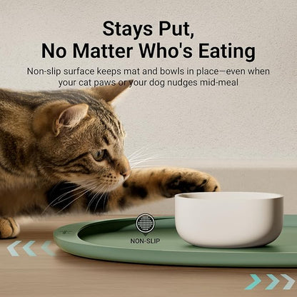 DownyPaws Cat Food Mats for Floors Waterproof, BPA Free Silicone Pet Feeding Mat - Image 7