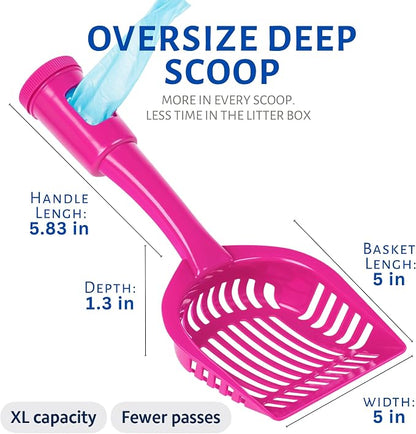 2-in-1 Pooper Scooper with Bag Attachment, Cat Litter Shovel Scoop with Bag - Image 5