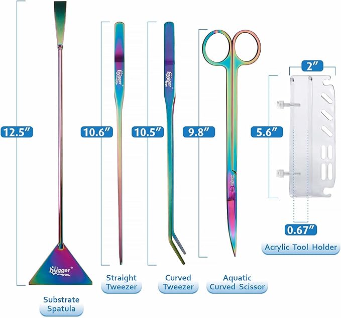 hygger 6-in-1 Long Aquarium Aquascaping Tools Kit, Color Stainless Steel - Image 6