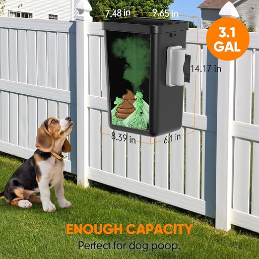 Dog Poop Trash Can Outside, 3.1 Gallon Dog Waste Trash Can - Image 6