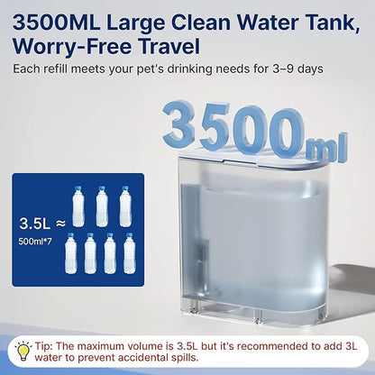 Potaroma Smart Wireless Pet Water Fountain, No Filter, 3.5L Large Capacity - Image 6