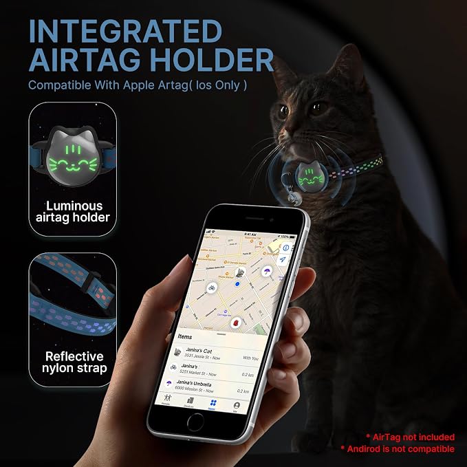 Waterproof Airtag Cat Collar, Breakaway Cat Airtag Collar - Image 5
