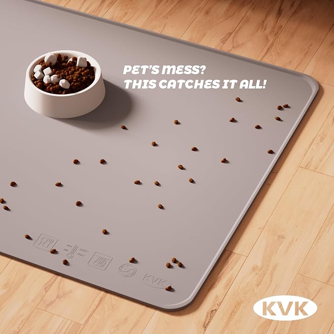 Dog Food Mat, 39.4×29.5in Extra Large Silicone Pet Feeding Mat - Image 4