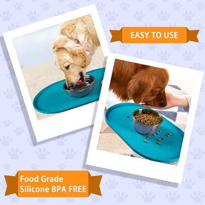100% Waterproof 1.0" Raised Edge BPA Free Silicone Dog Food Mat, Pet Cat - Image 7