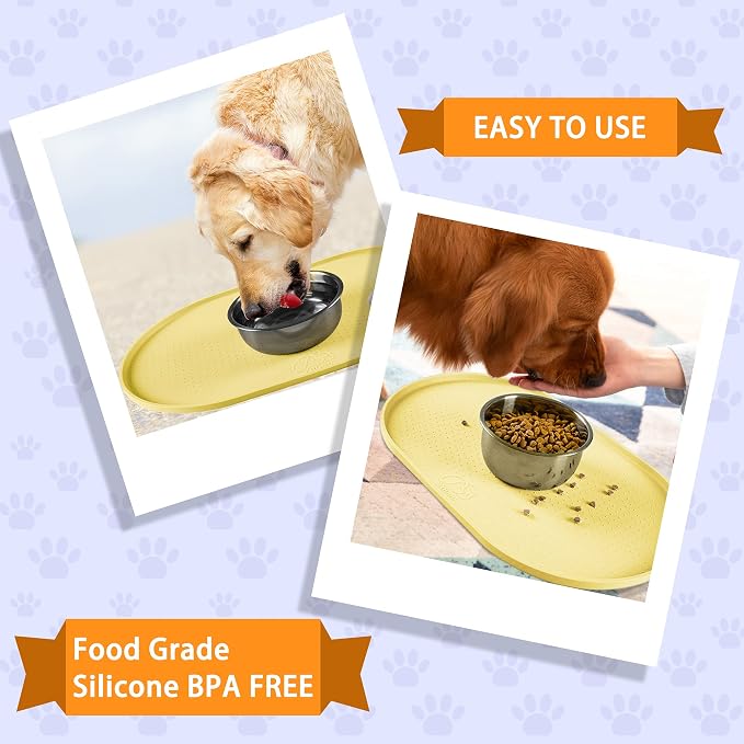 100% Waterproof 0.5" Raised Edge BPA Free Silicone Dog Food Mat, Pet Cat - Image 7
