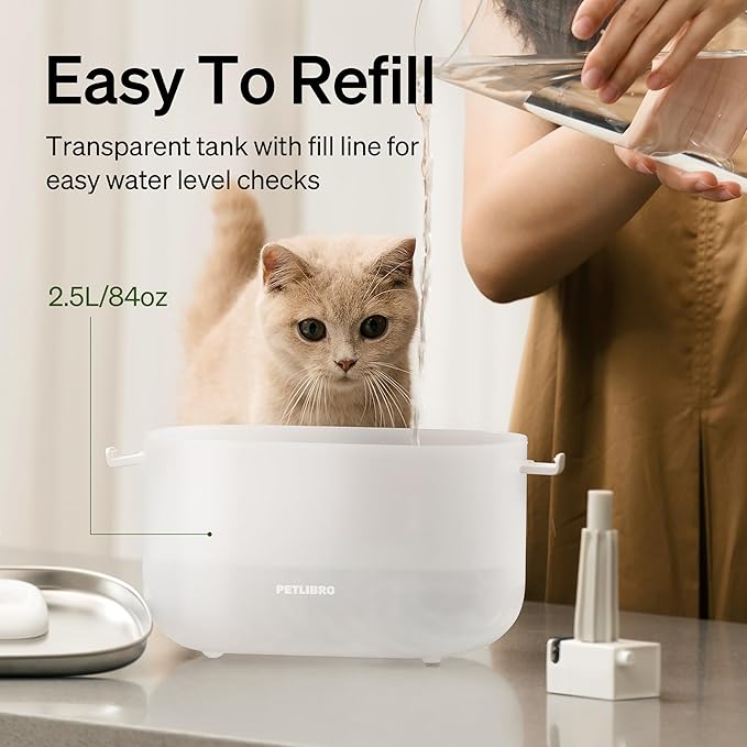 PETLIBRO Cat Water Fountain, Cat Fountain Indoor Stainless Steel Tray, - Image 6