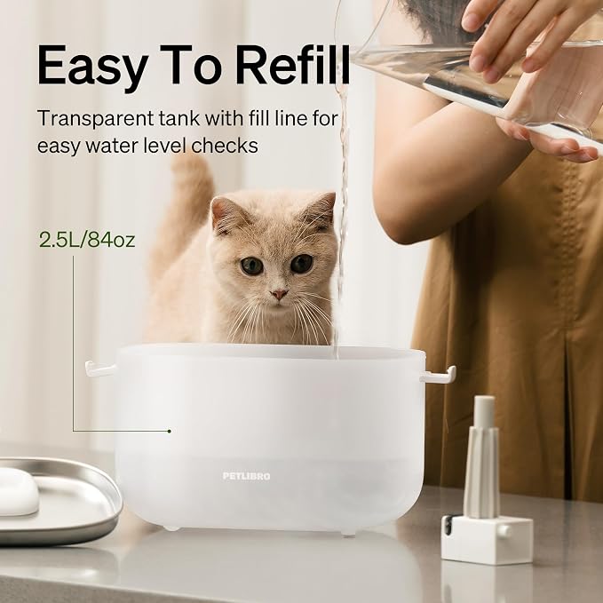 PETLIBRO Cat Water Fountain + PETLIBRO Genuine 4 Packs Filters, Cat Fountain - Image 2
