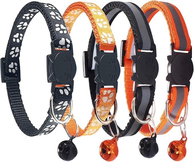 Breakaway Reflective Nylon Cat Collars by D-buy