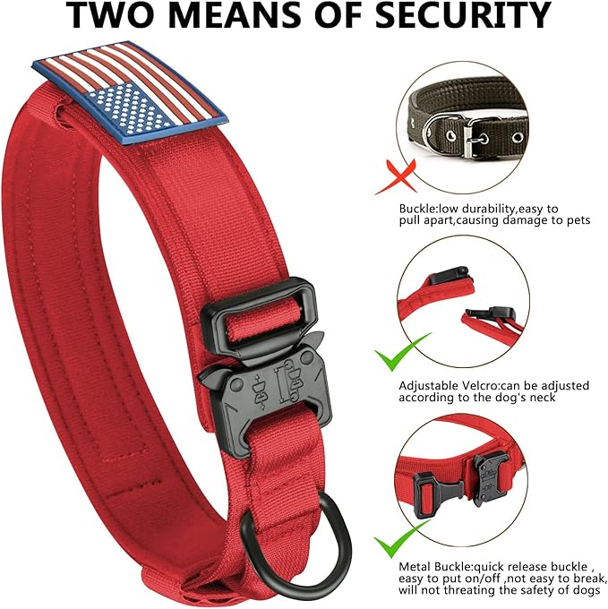 DAGANXI Tactical Dog Collar, Adjustable Military Training Nylon Dog Collar - Image 6