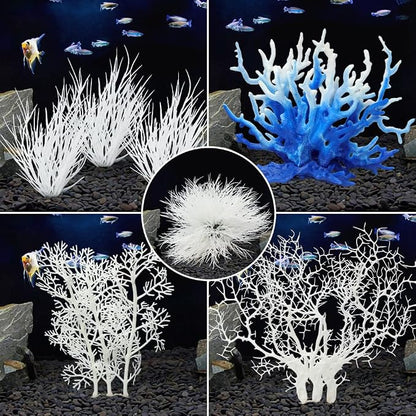 BEGONDIS 8 Pack Artificial Coral Ornament, Aquarium Plasitc Water Plants - Image 5