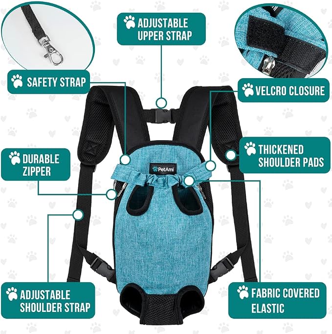 PetAmi Dog Carrier Backpack, Adjustable Pet Cat Front Carrier Backpack - Image 4