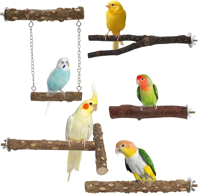 Hypeety Natural Wood Bird Perch by Hypeety