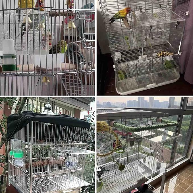 Hanging Cube Bird Bath Cage, Transparent Bird Bathtub Bath Shower - Image 7