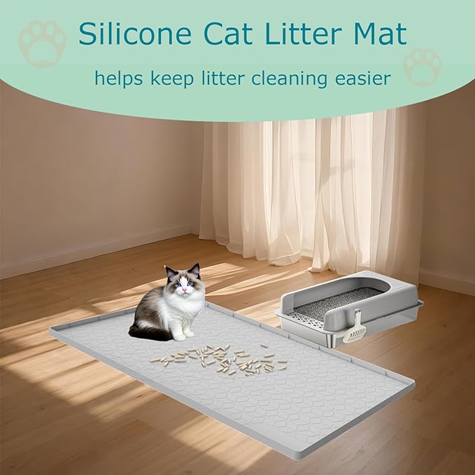 Cat Litter Mat for Litter Box, Silicone Large Cat Litter Trapping Mat - Image 7