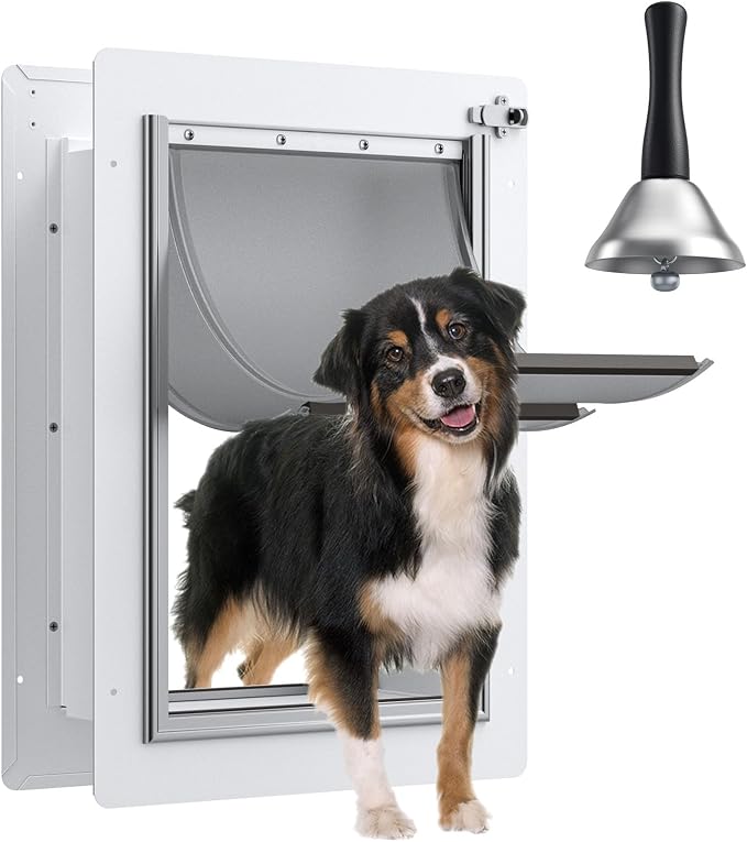 Dog Door for Wall Steel Frame, Telescoping Tunnel & Double Food-Grade Silicone by TBCPET