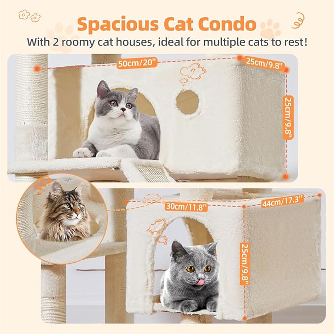 Taoqimiao Cat Tree 71-Inch, Cat Tower - Image 4